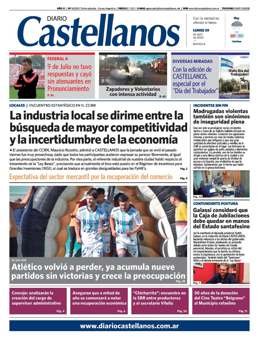 Tapa y diario Castellanos…Informate!!!