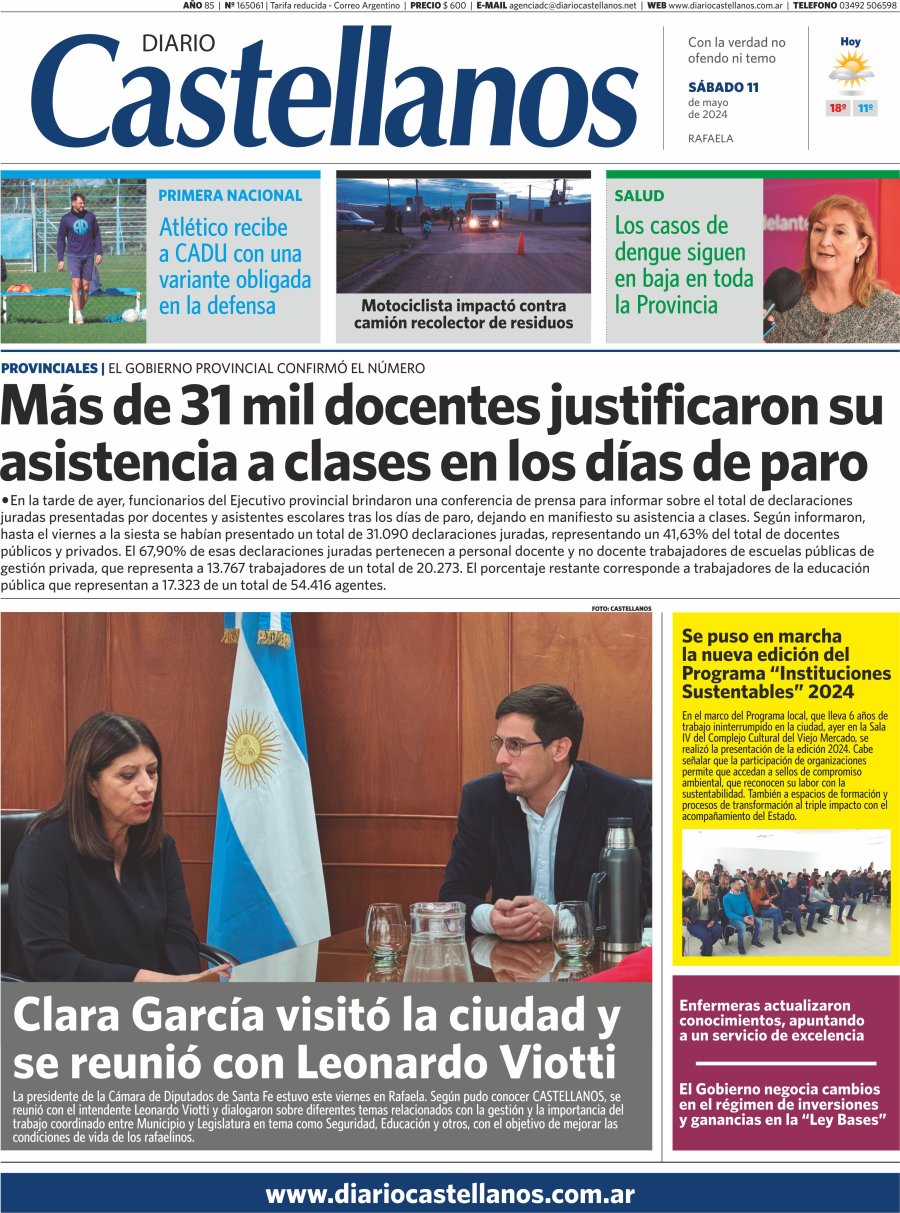 Tapa y diario Castellanos…Informate!!