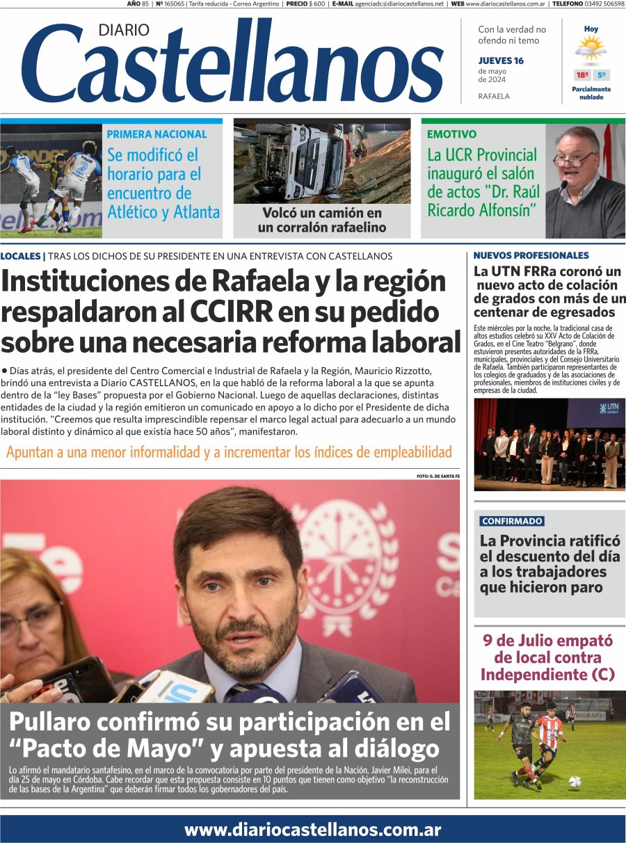 Tapa y diario Castellanos…Informate!!