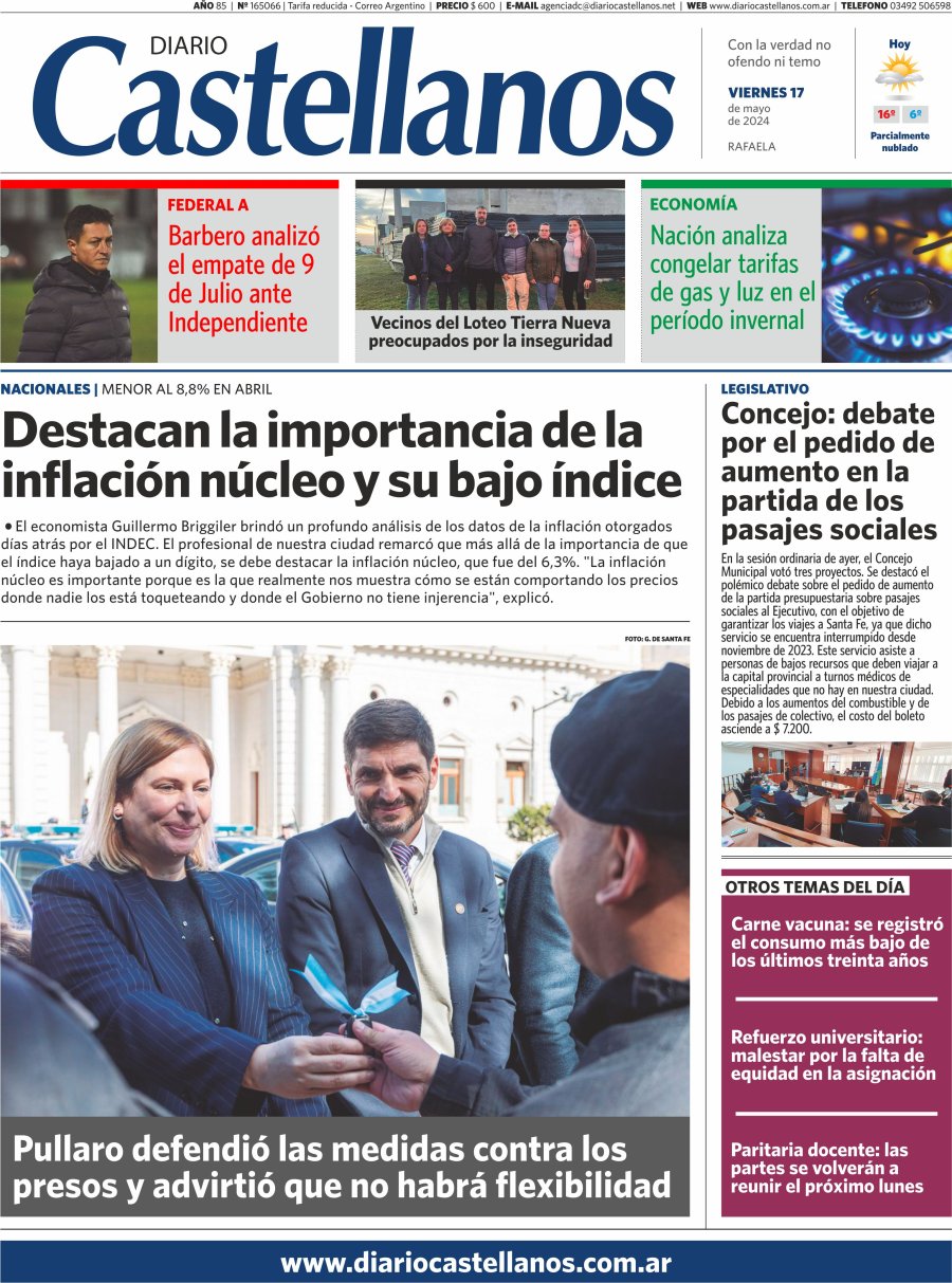 Tapa y diario Castellanos…Informate!