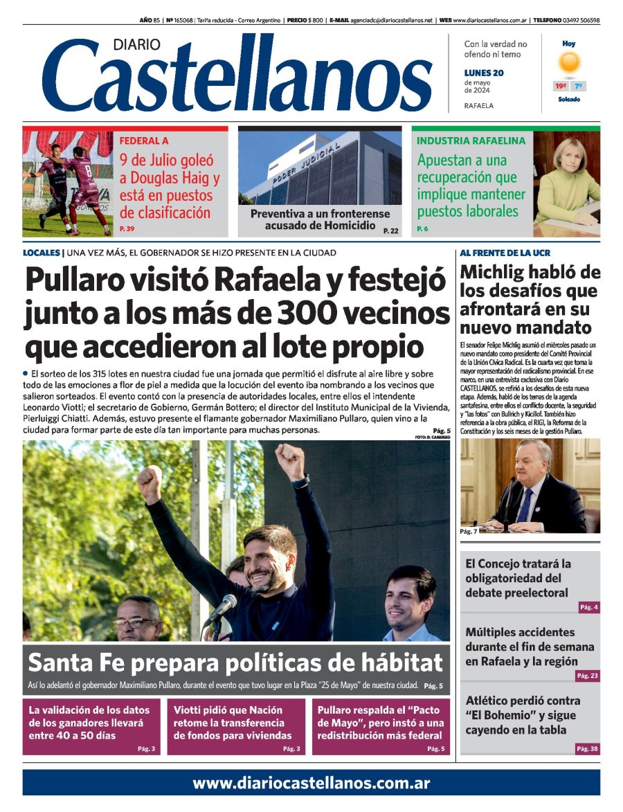 Tapa y diario Castellanos…Informate!!