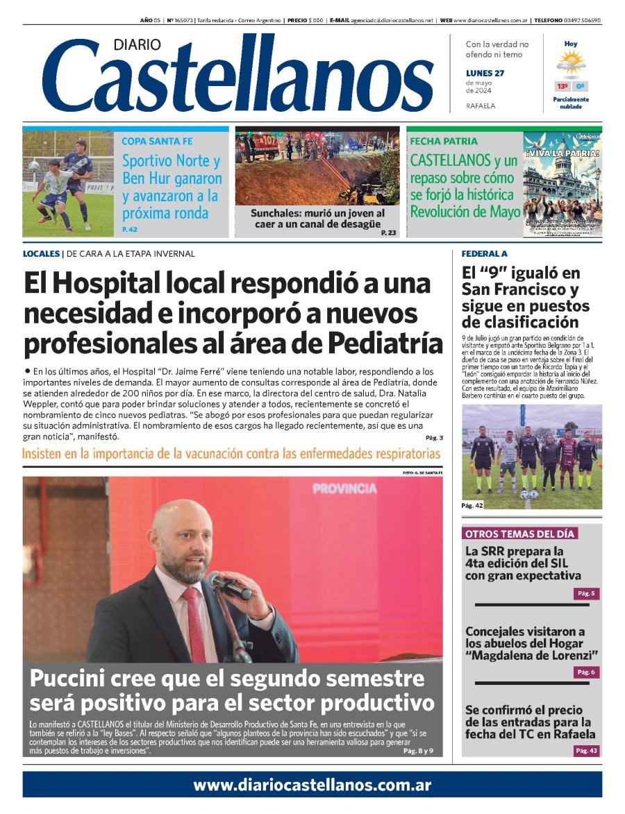 Tapa y diario Castellanos…Informate!