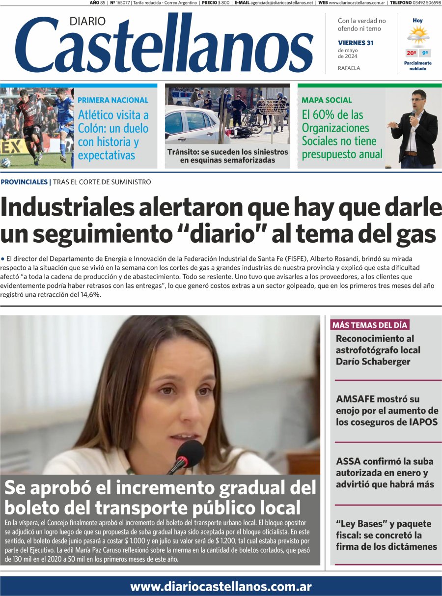 Tapa y diario Castellanos…Informate!