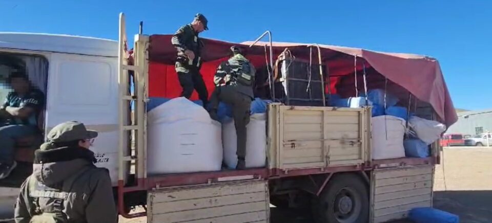 Circulaba en un camión cargado con más de una tonelada de hojas de coca