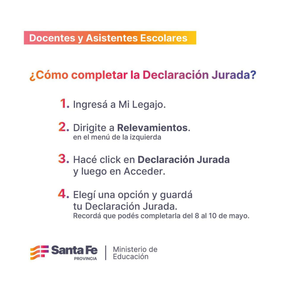 Cómo se carga la Declaración Jurada de Prestación de Servicios