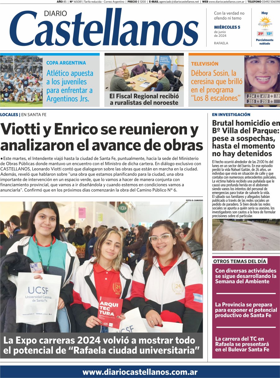 Tapa y diario Castellanos…Informate!!