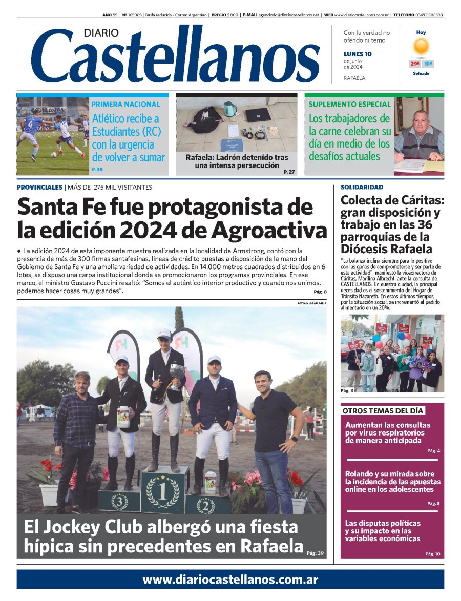 Tapa y diario Castellanos…Informate!