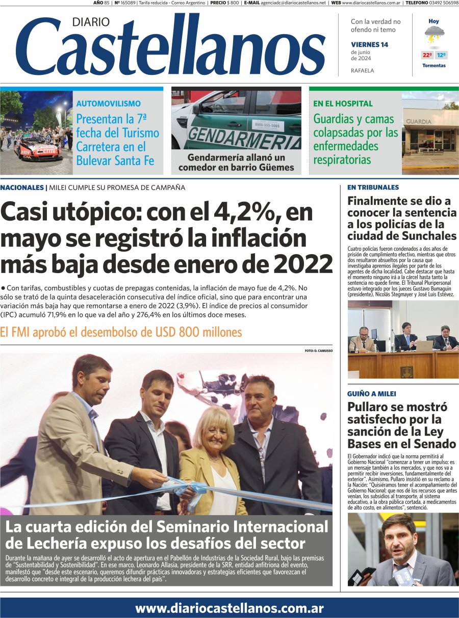 Tapa y diario Castellanos….Informate!»