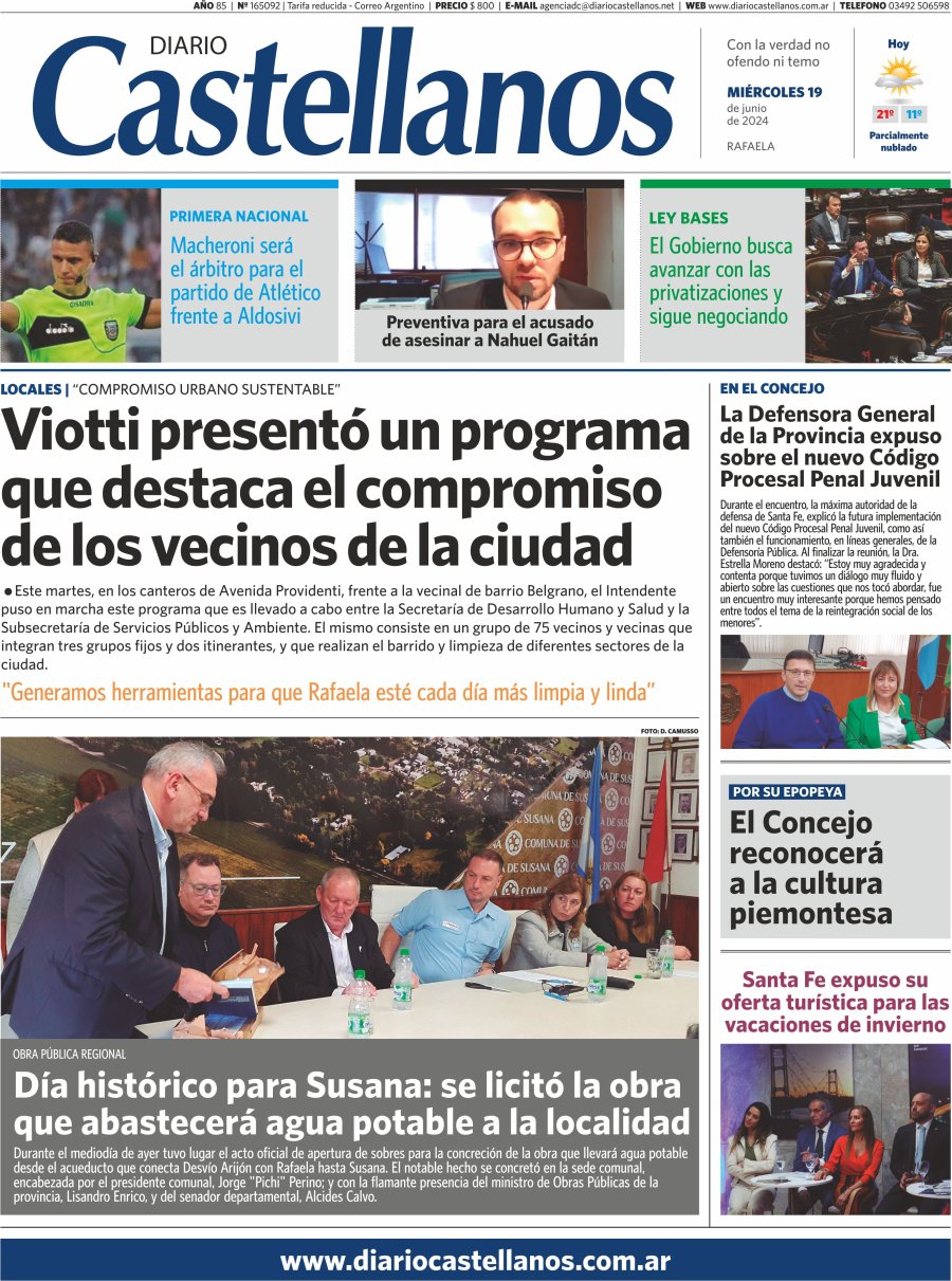 Tapa y diario Castellanos…Informate!