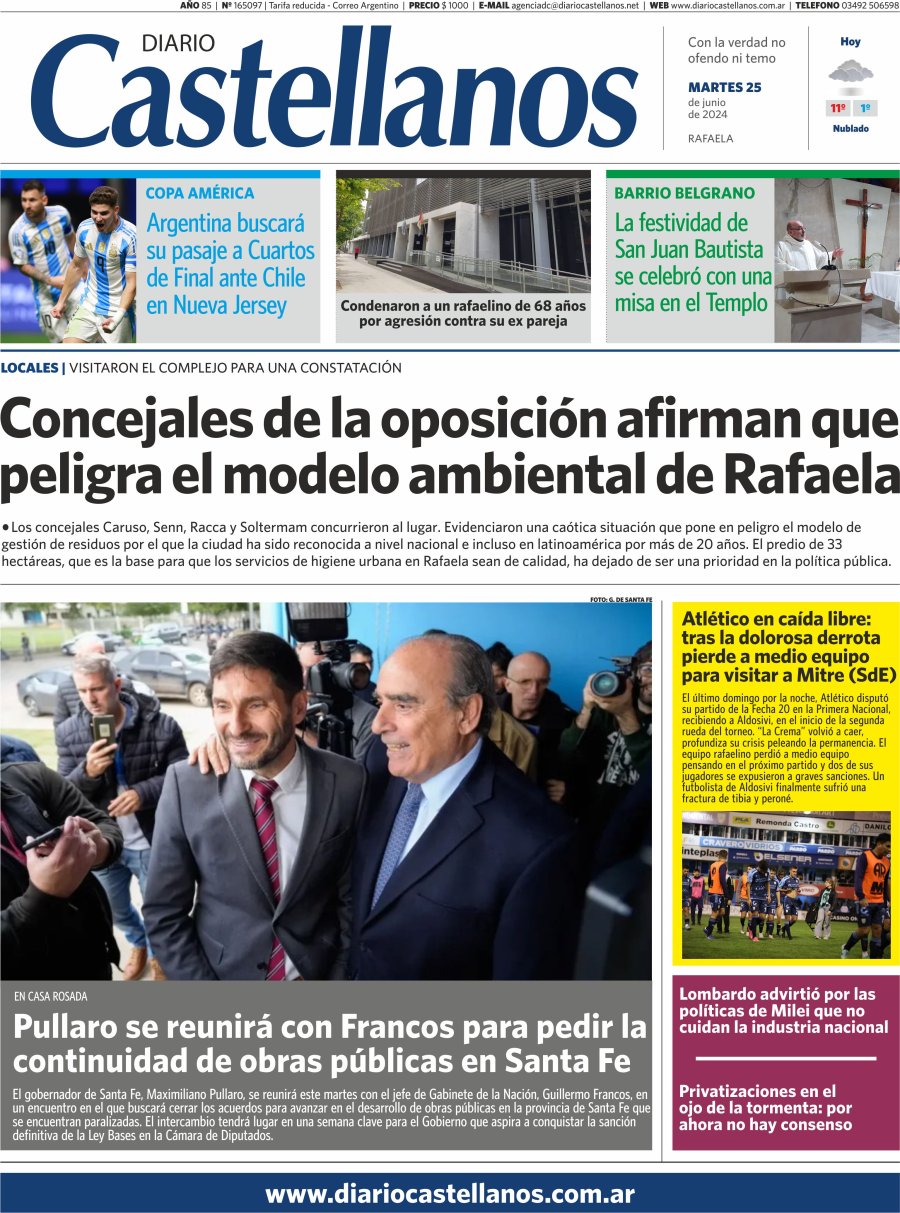Tapa y diario Castellanos…Informate!