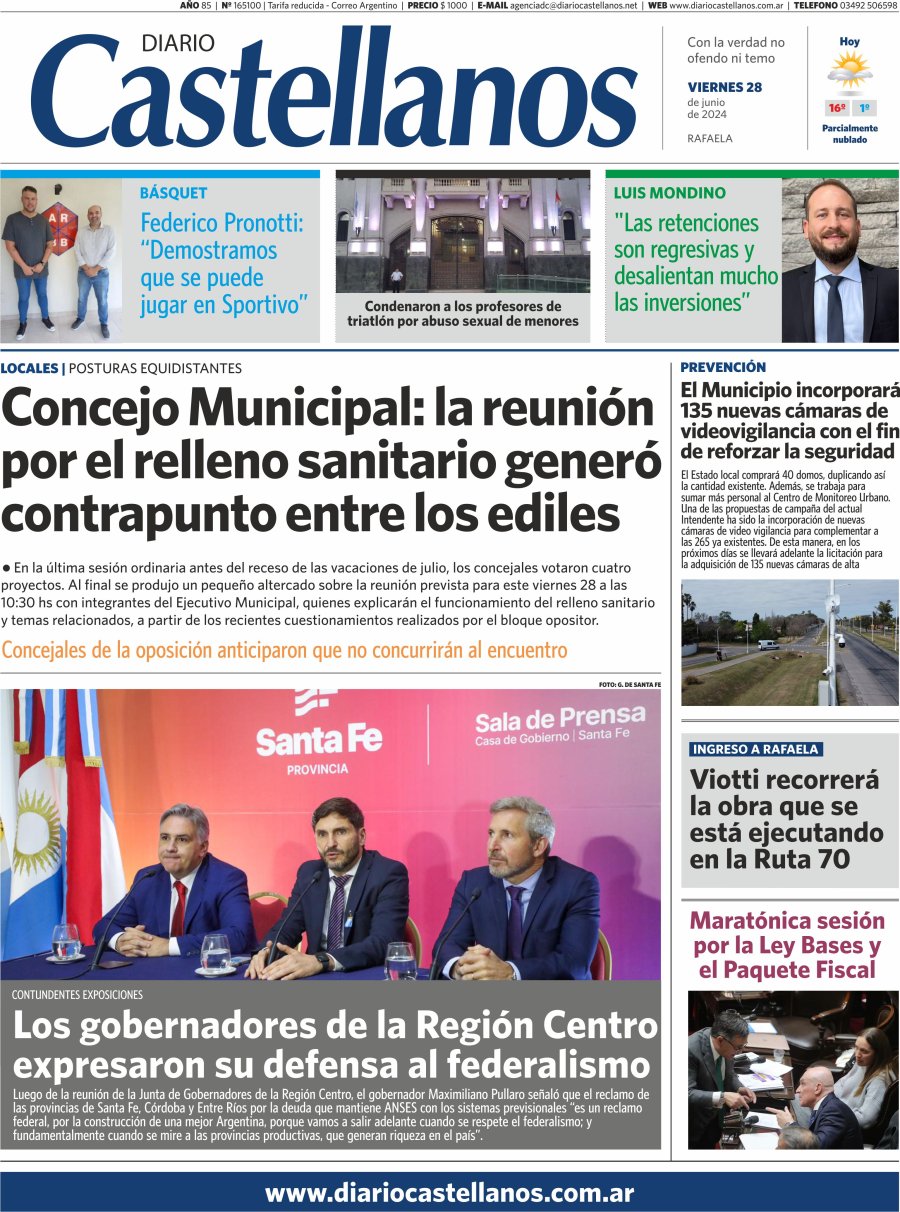 Tapa y diario Castellanos….Informate!!