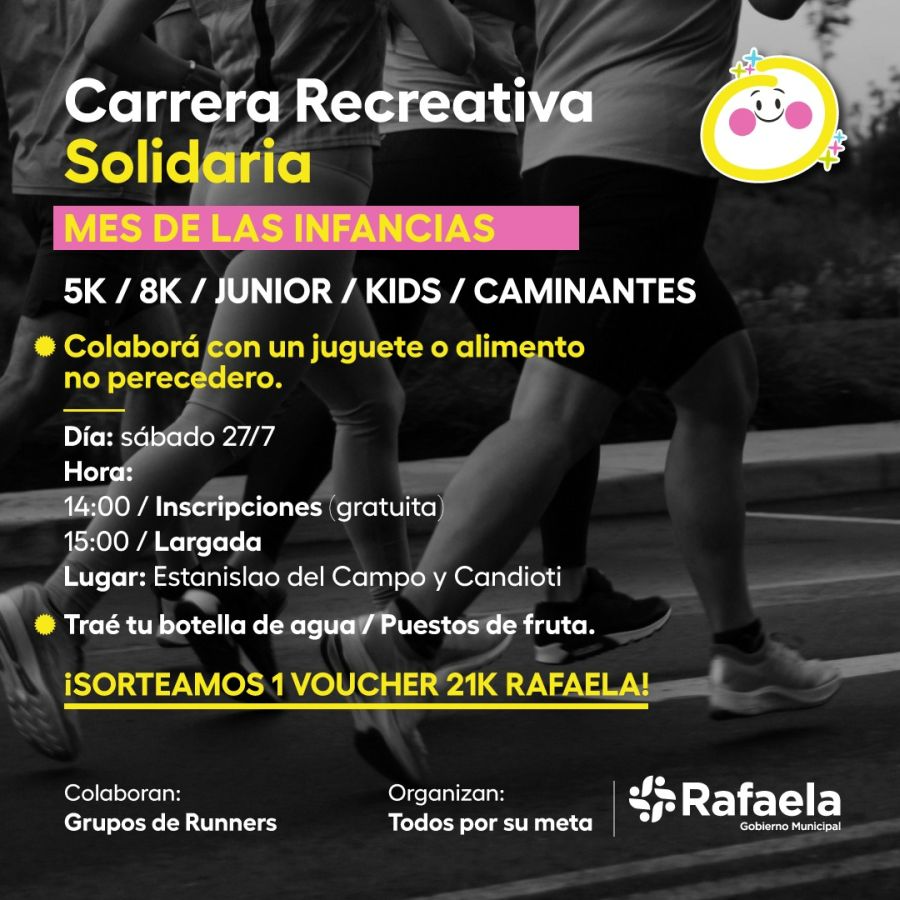 Carrera recreativa solidaria para celebrar el mes de las infancias