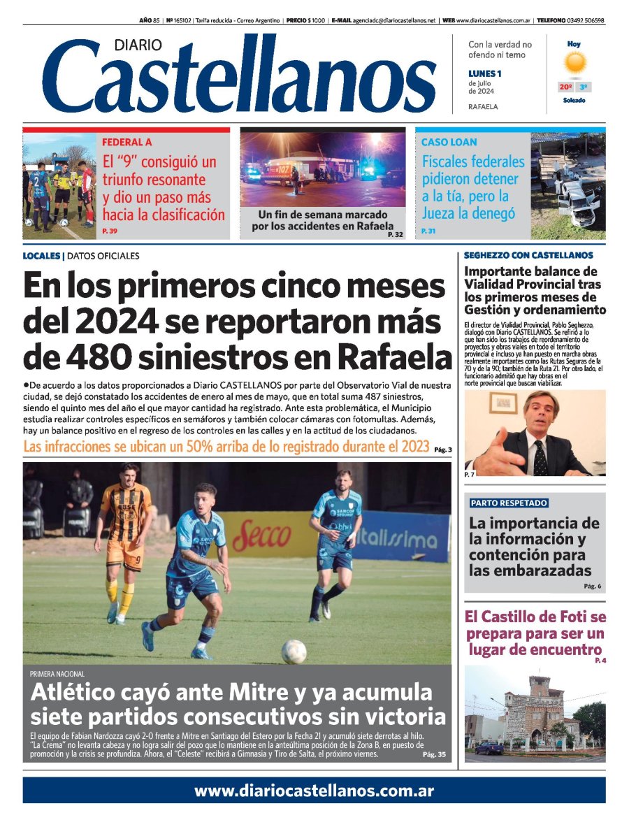 Tapa y diario Castellanos…Informate!!