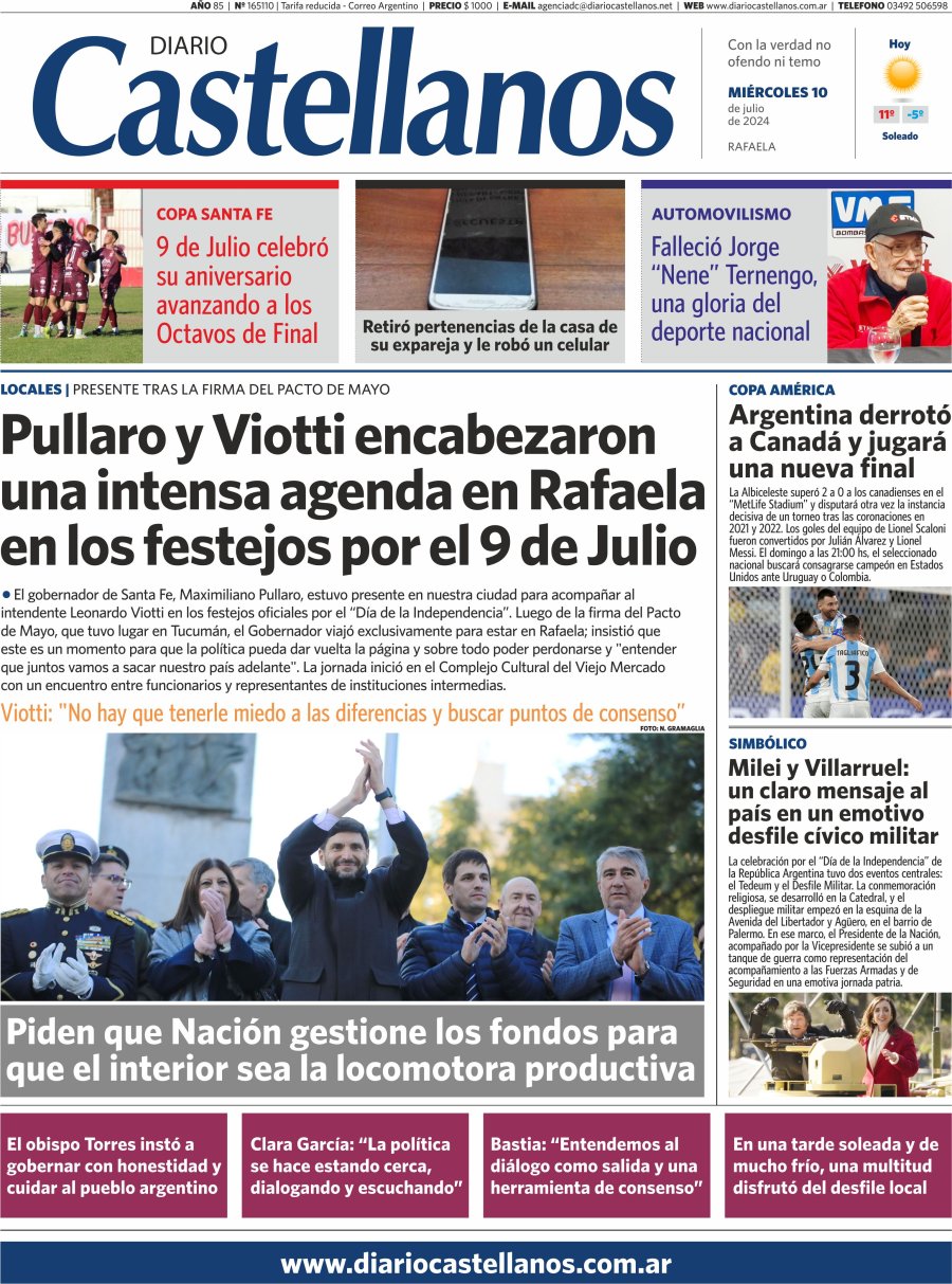 Tapa y diario Castellanos…Informate