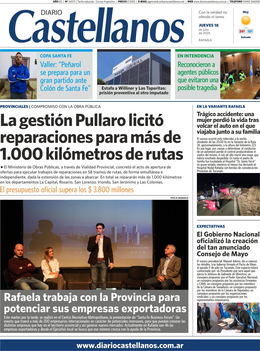 Tapa y diario Castellanos…Informate!