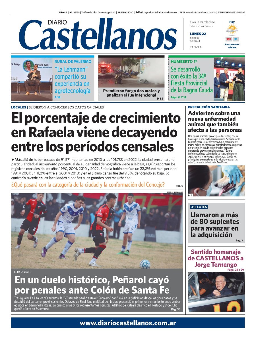 Tapa y diario Castellanos ..Informate!
