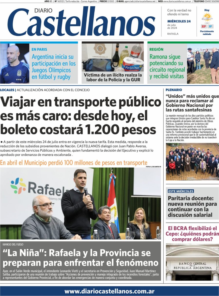 Tapa y diario Castellanos…Informate!!