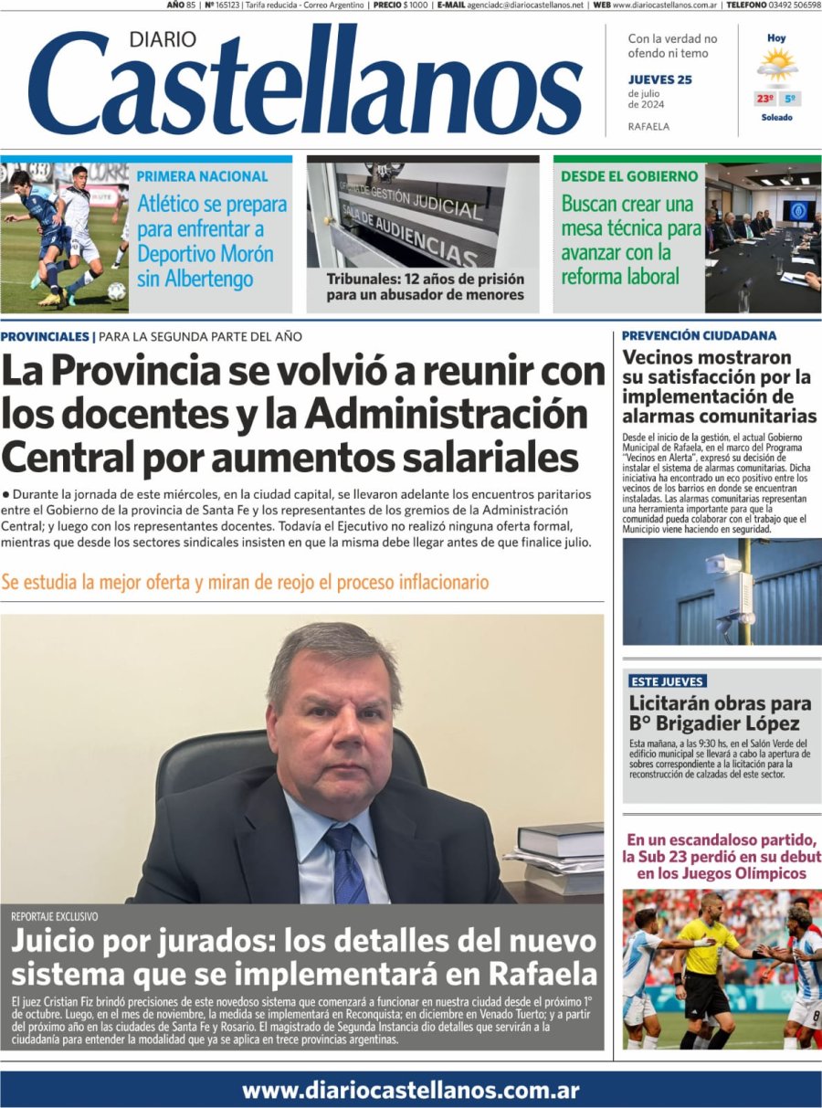 Tapa y diario Castellanos…Informate!