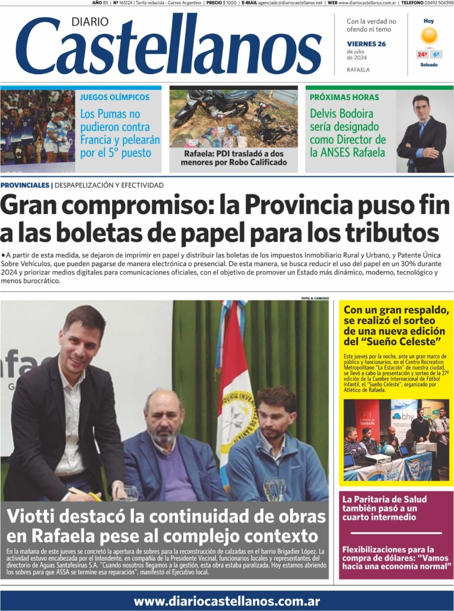 Tapa y diario Castellanos…Informate!
