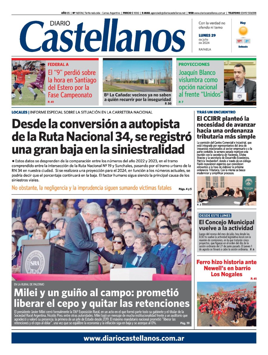 Tapa y diario Castellanos…Informate!