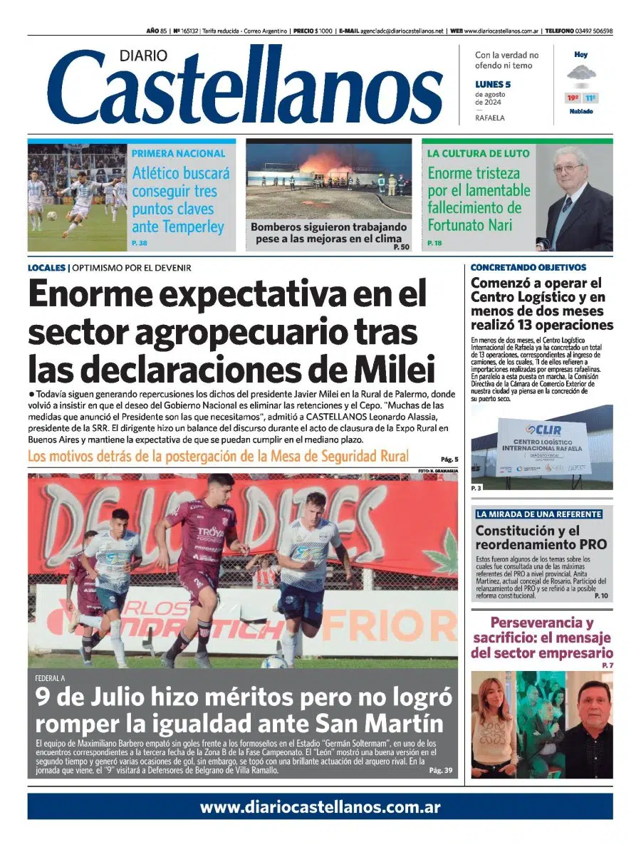 Tapa y diario Castellanos…Informate!