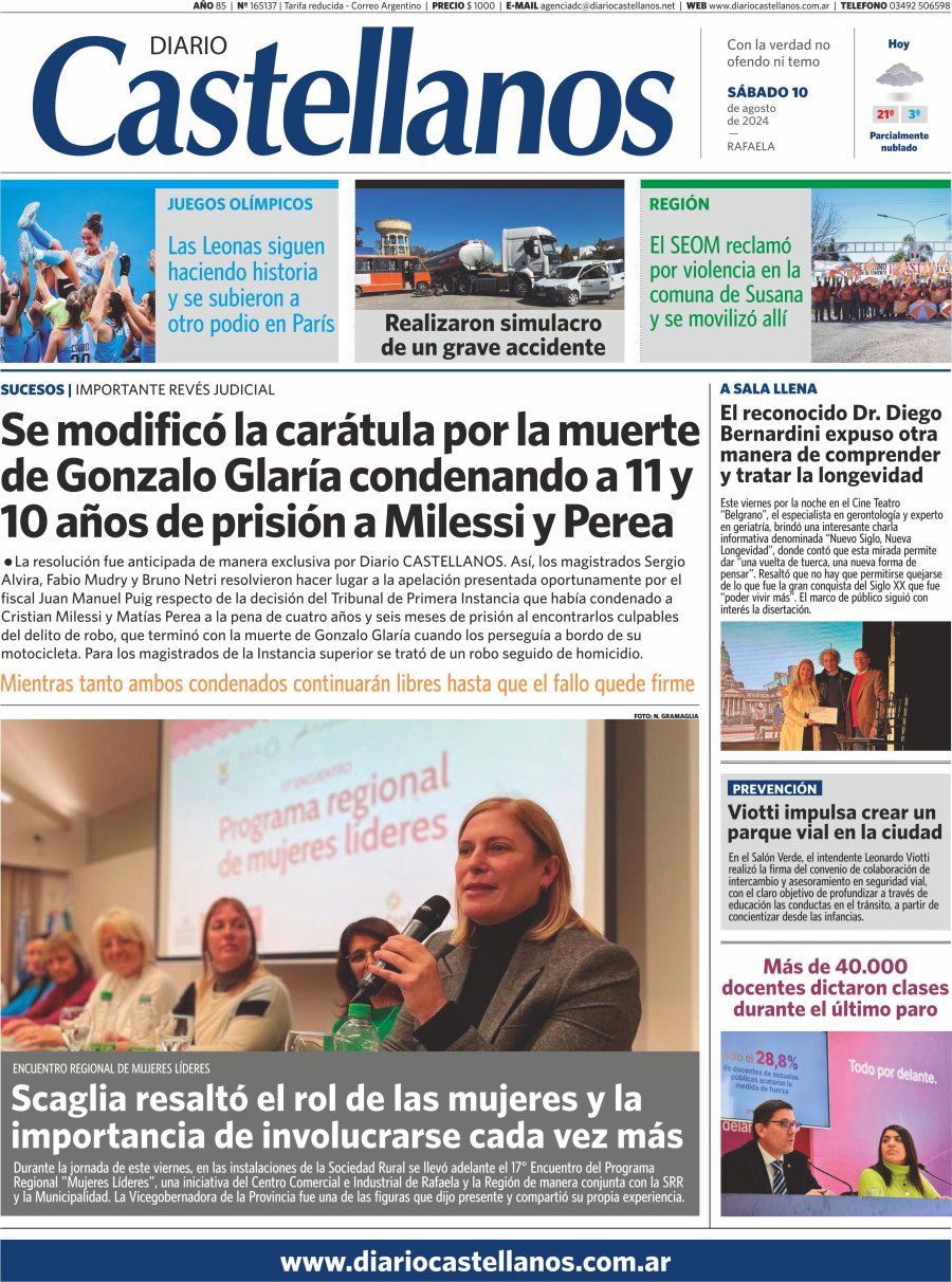 Tapa y diario Castellanos…Informate!