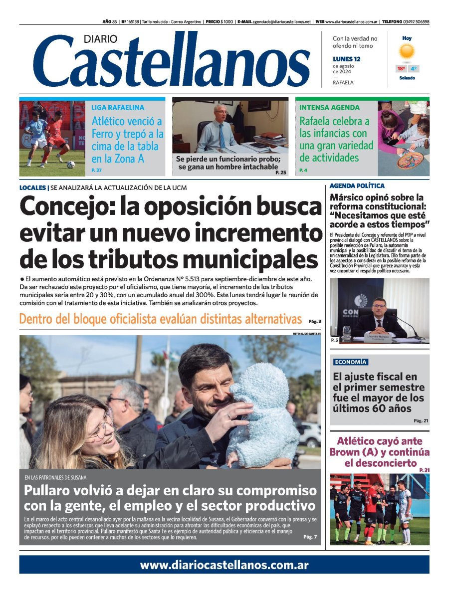Tapa y diario Castellanos…Informate!!