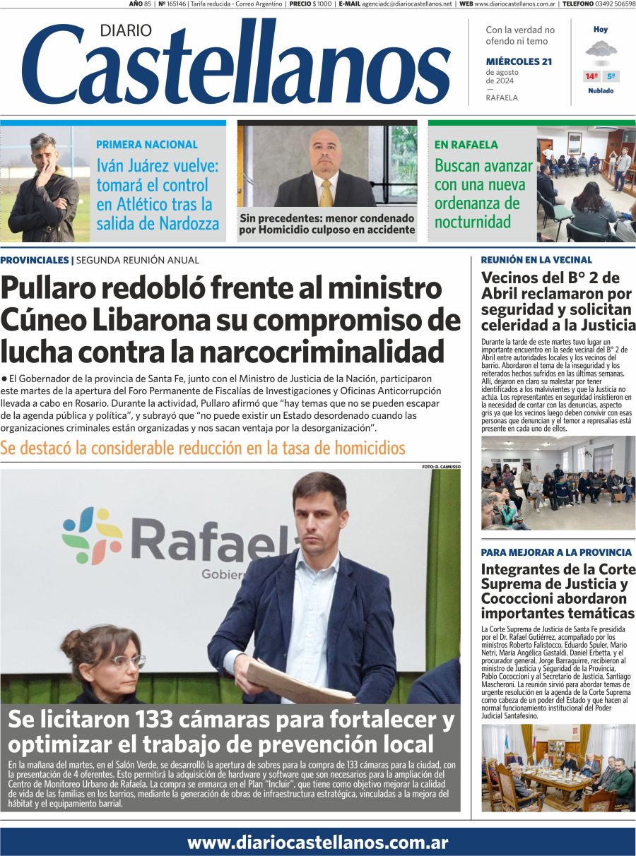 Tapa y diario Castellanos…Informate!