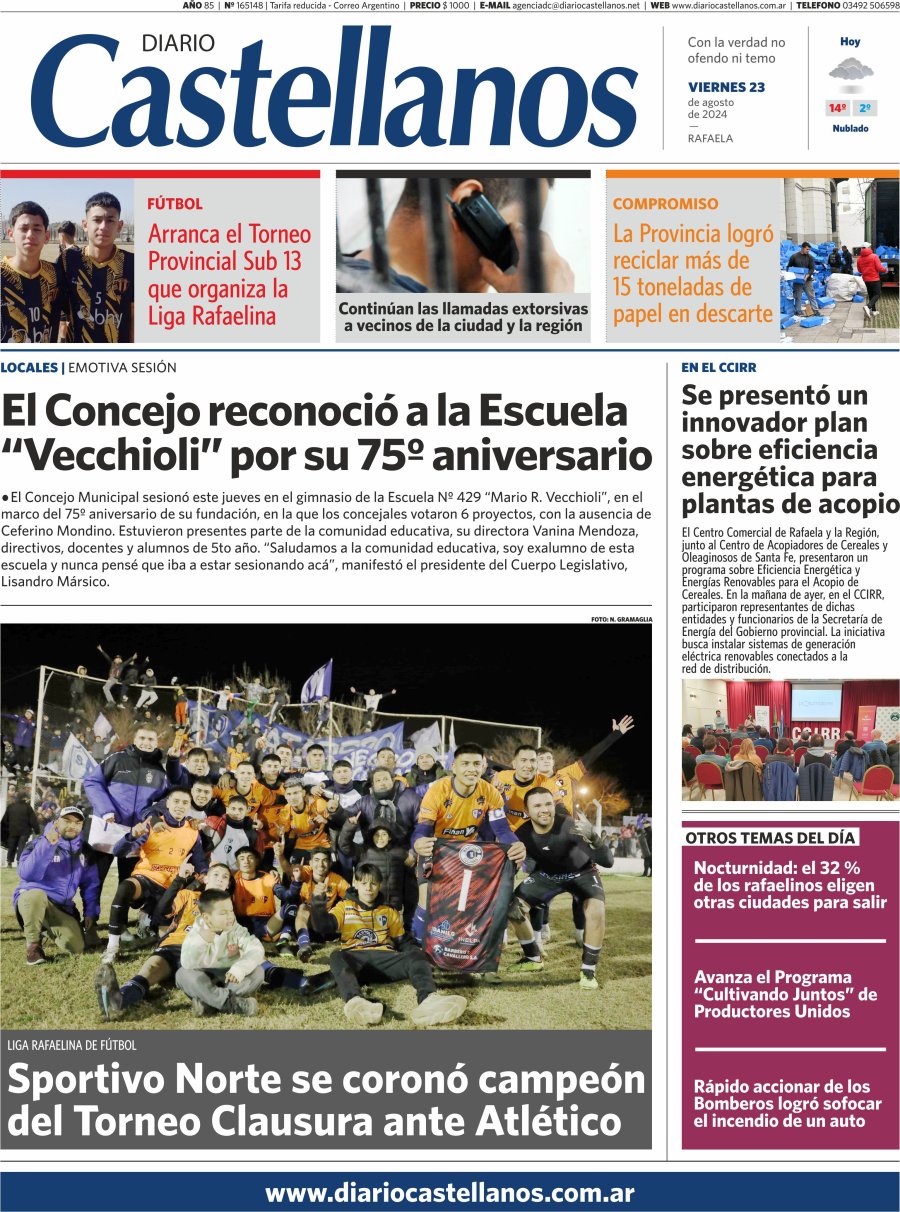 Tapa y diario Castellanos…Informate!