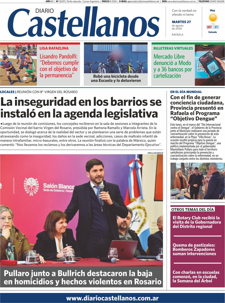 Tapa y diario Castellanos….Informate!