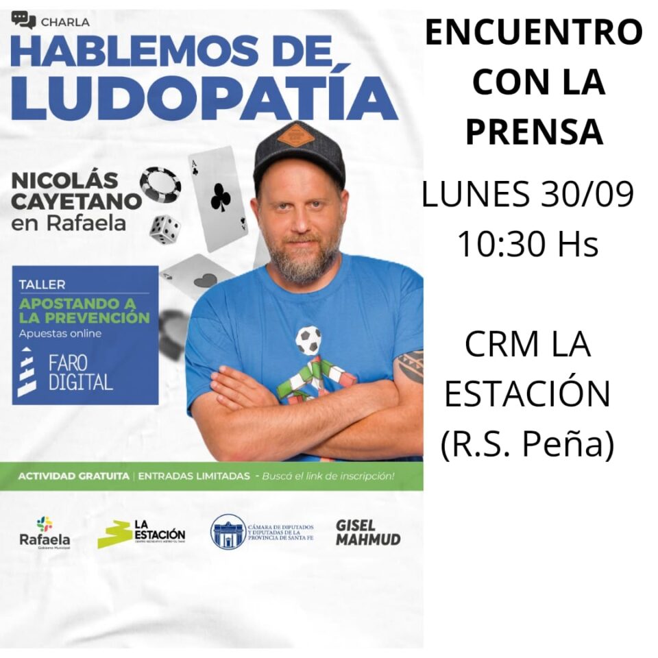 Nico Cayetano en Rafaela: Hablemos de ludopatía