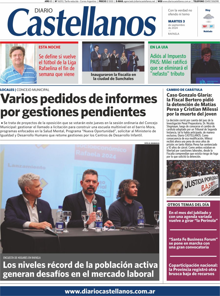 Tapa y diario Castellanos…Informate!!