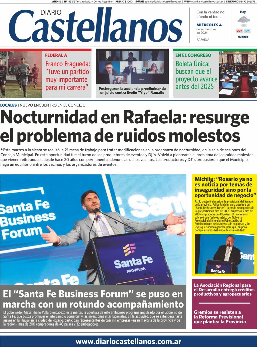 Tapa y diario Castellanos…Informate!!