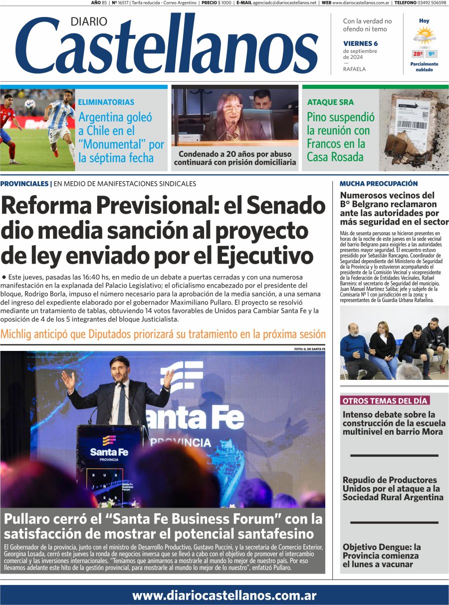 Tapa y diario Castellanos…Informate!!