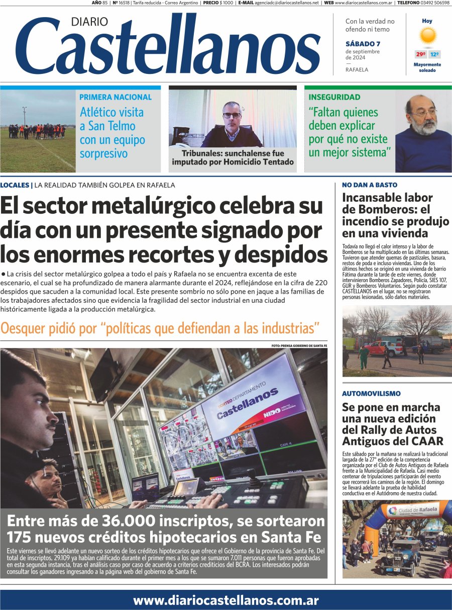 Tapa y diario Castellanos…Informate!!