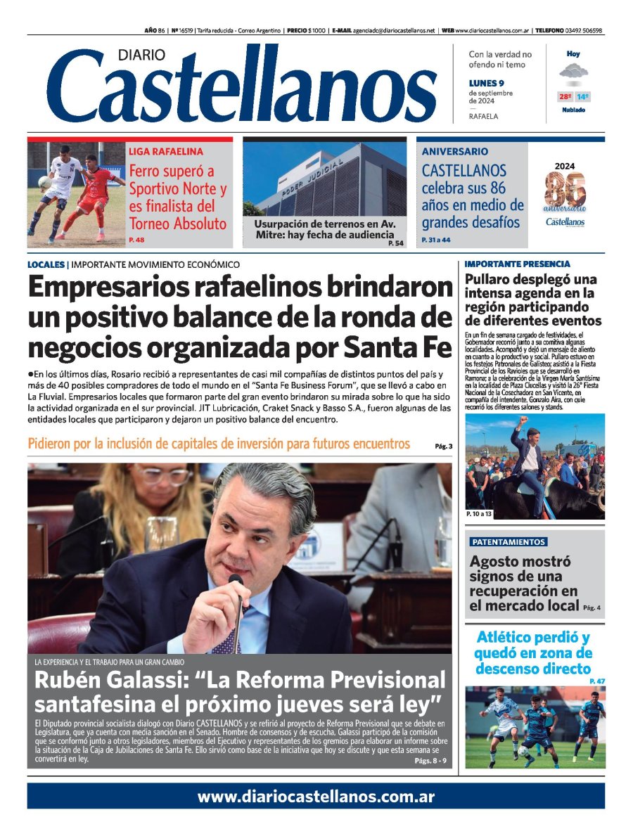 Tapa y diario Castellanos…Informate!!