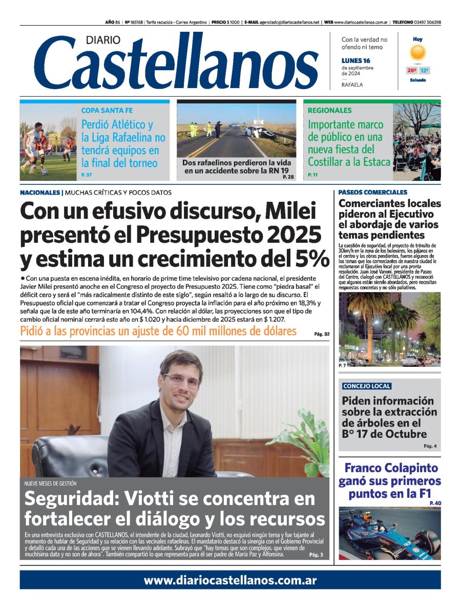 Tapa y diario Castellanos…Informate!!