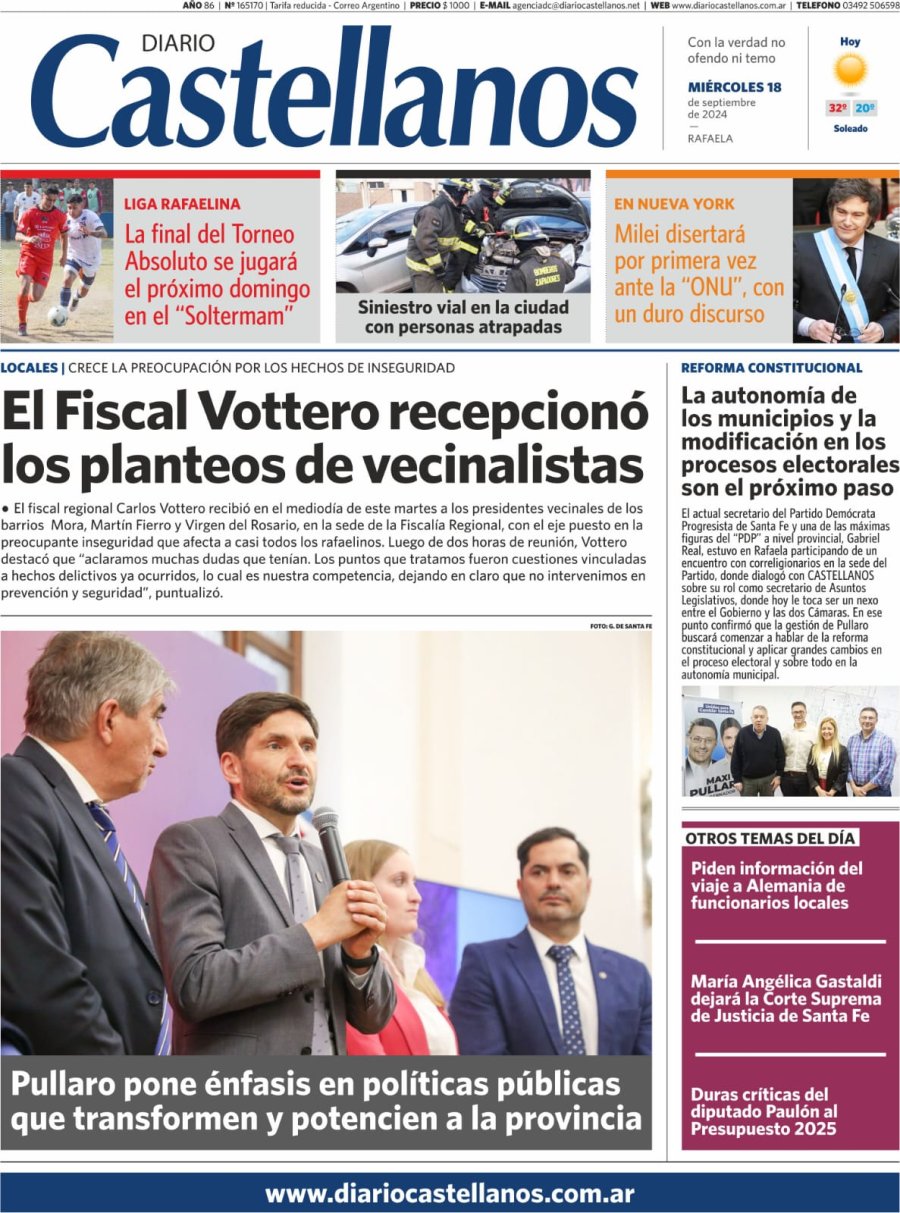 Tapa y diario Castellanos…Informate!!