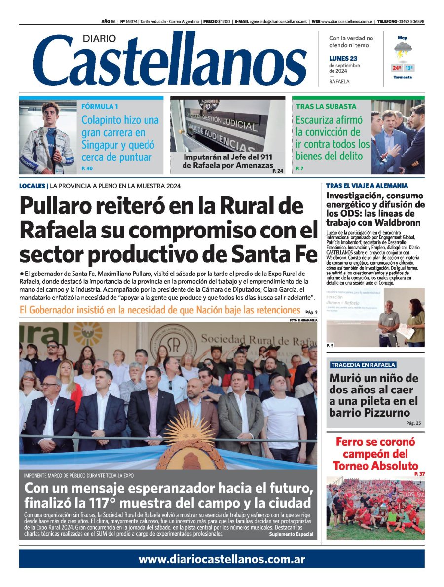 Tapa y diario Castellanos…Informate!!
