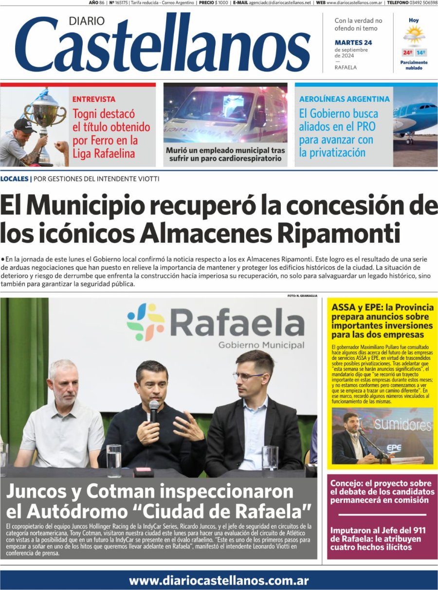 Tapa y diario Castellanos…Informate!!