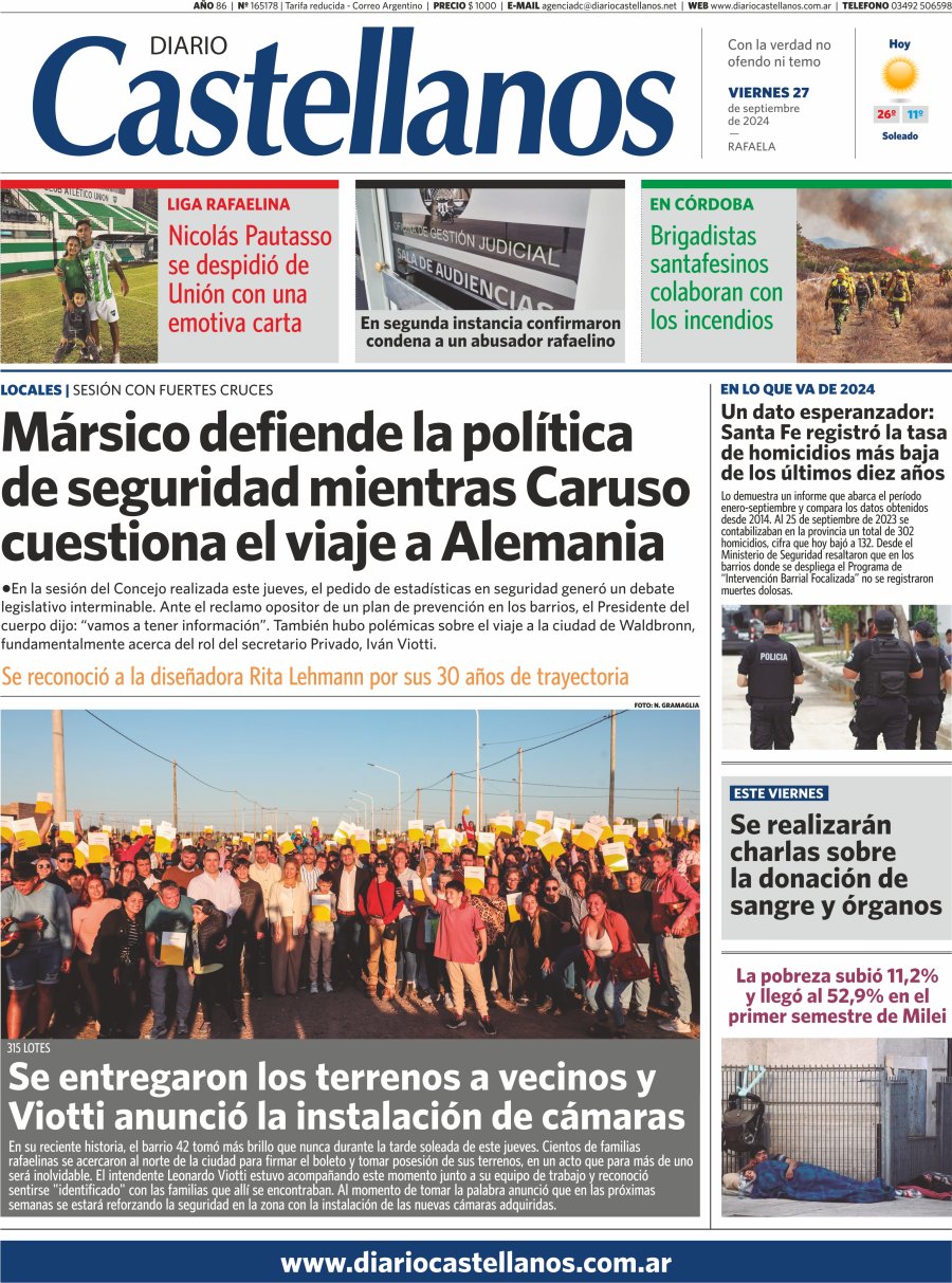 Tapa y diario Castellanos…Informate!!