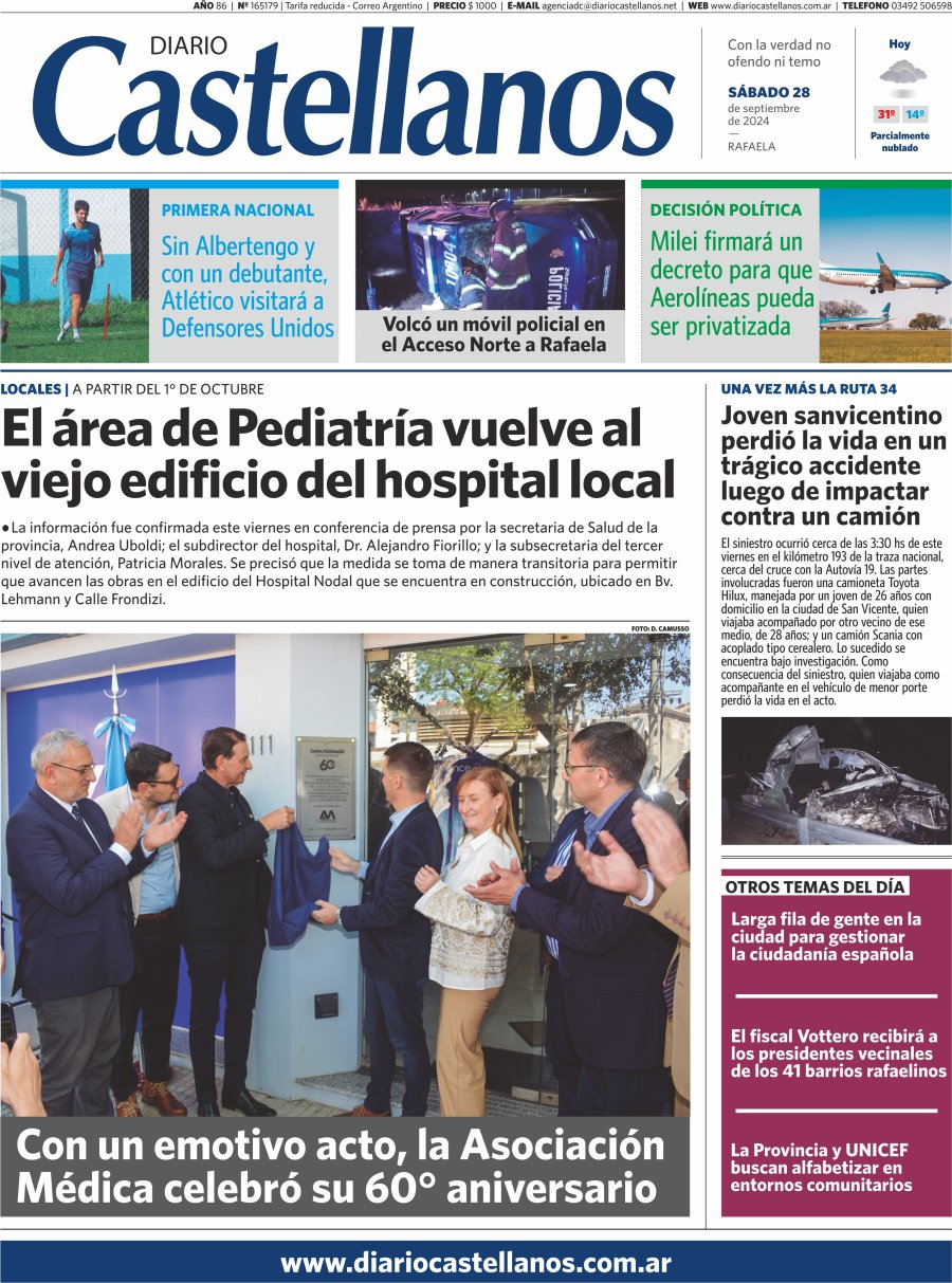 Tapa y diario Castellanos…Informate!!
