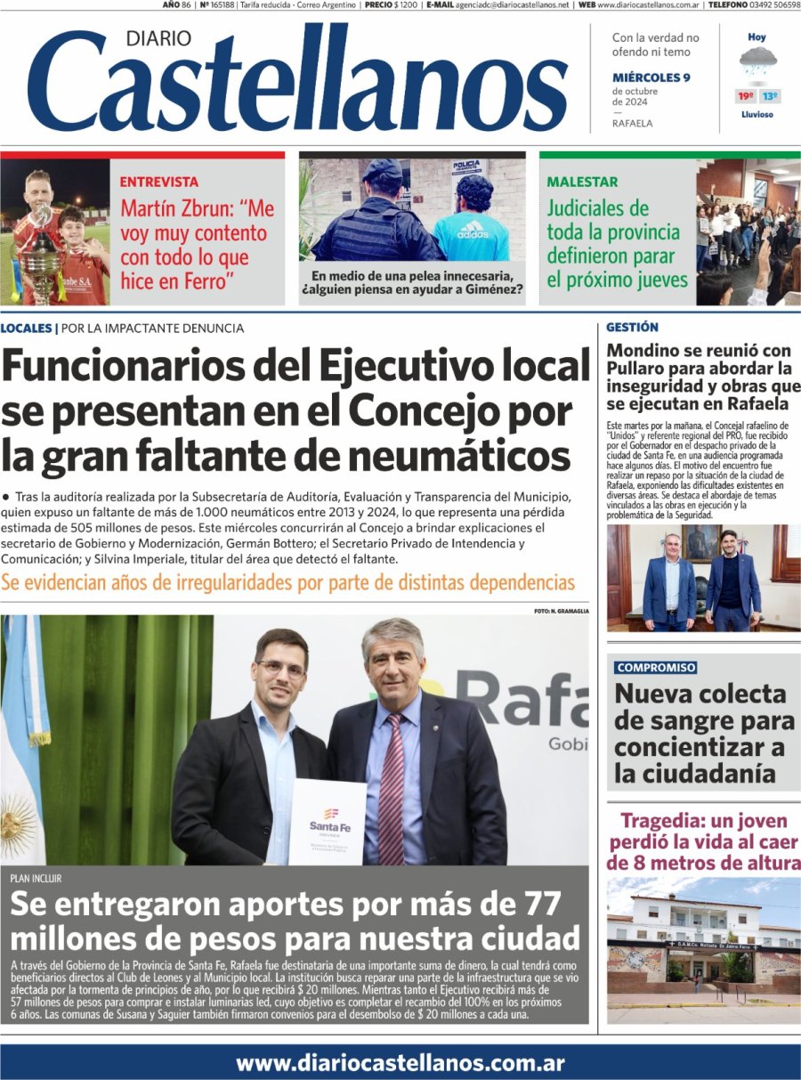 Tapa y diario Castellanos…Informate!!