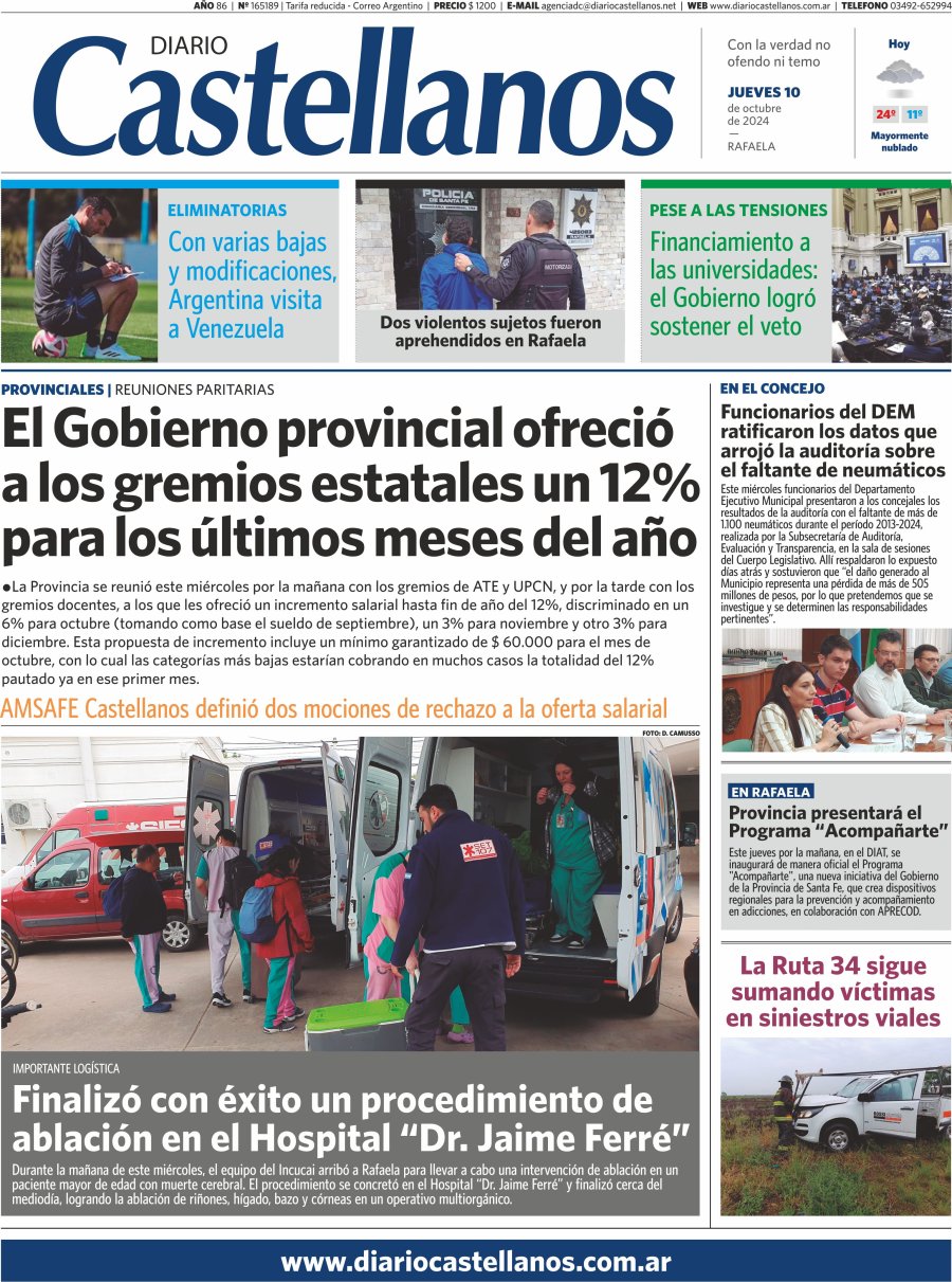 Tapa y diario Castellanos…Informate!!