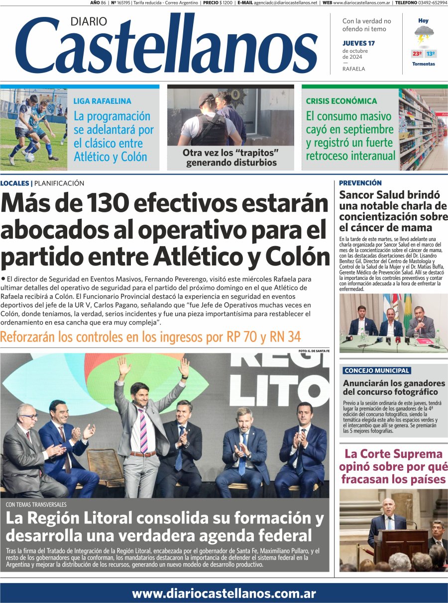 Tapa y diario Castellanos…Informate!!