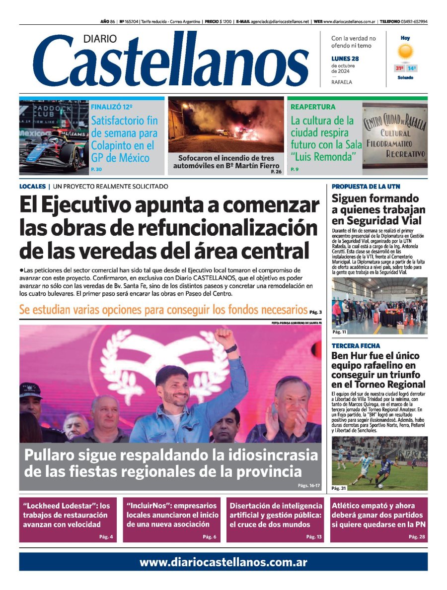 Tapa y diario Castellanos…Informate!!