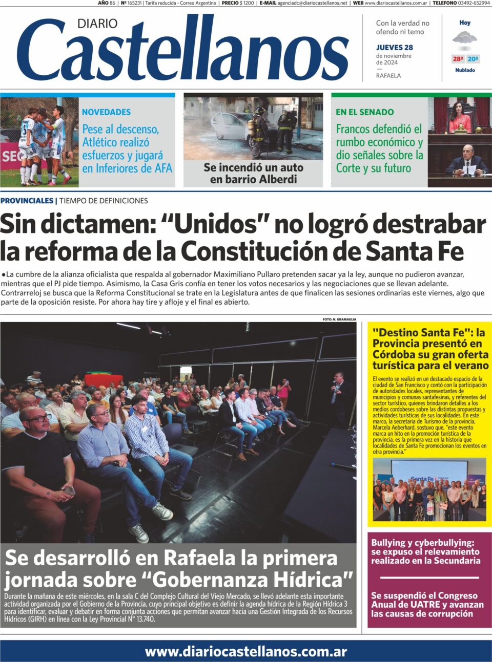 Tapa y diario Castellanos…Informate!!