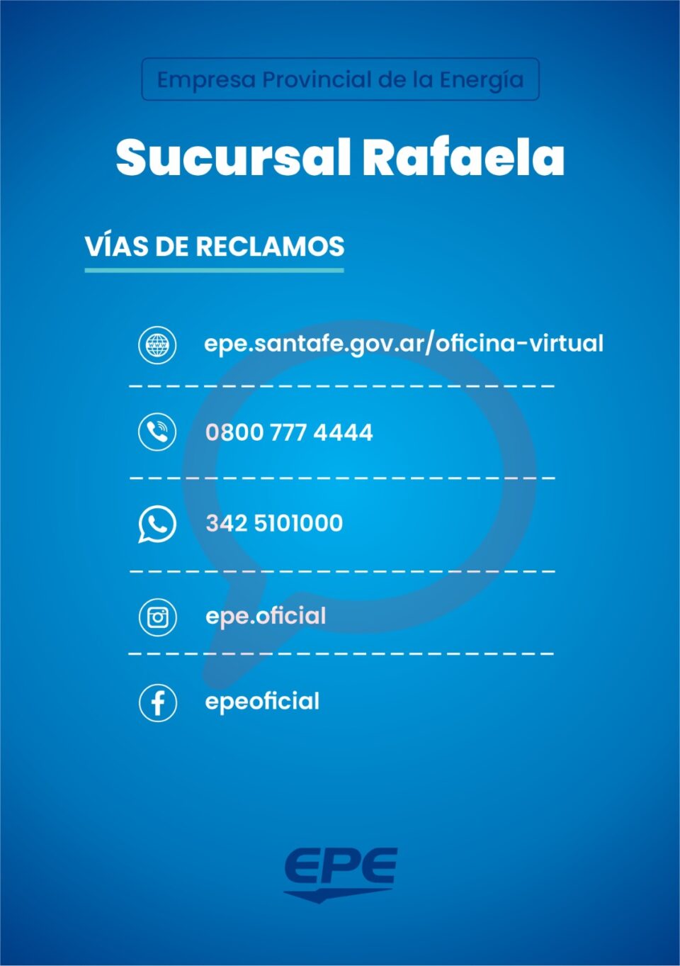 La EPE incorpora canales de atención para los usuarios de Agencia Rafaela