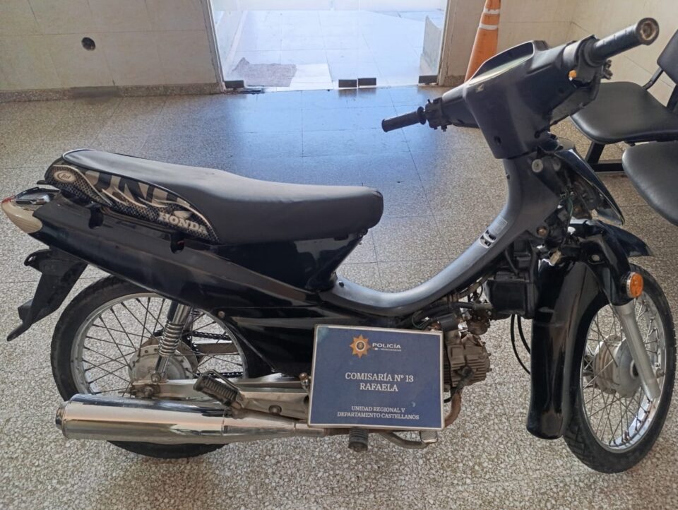 Rafaela Secuestro de un motovehículo