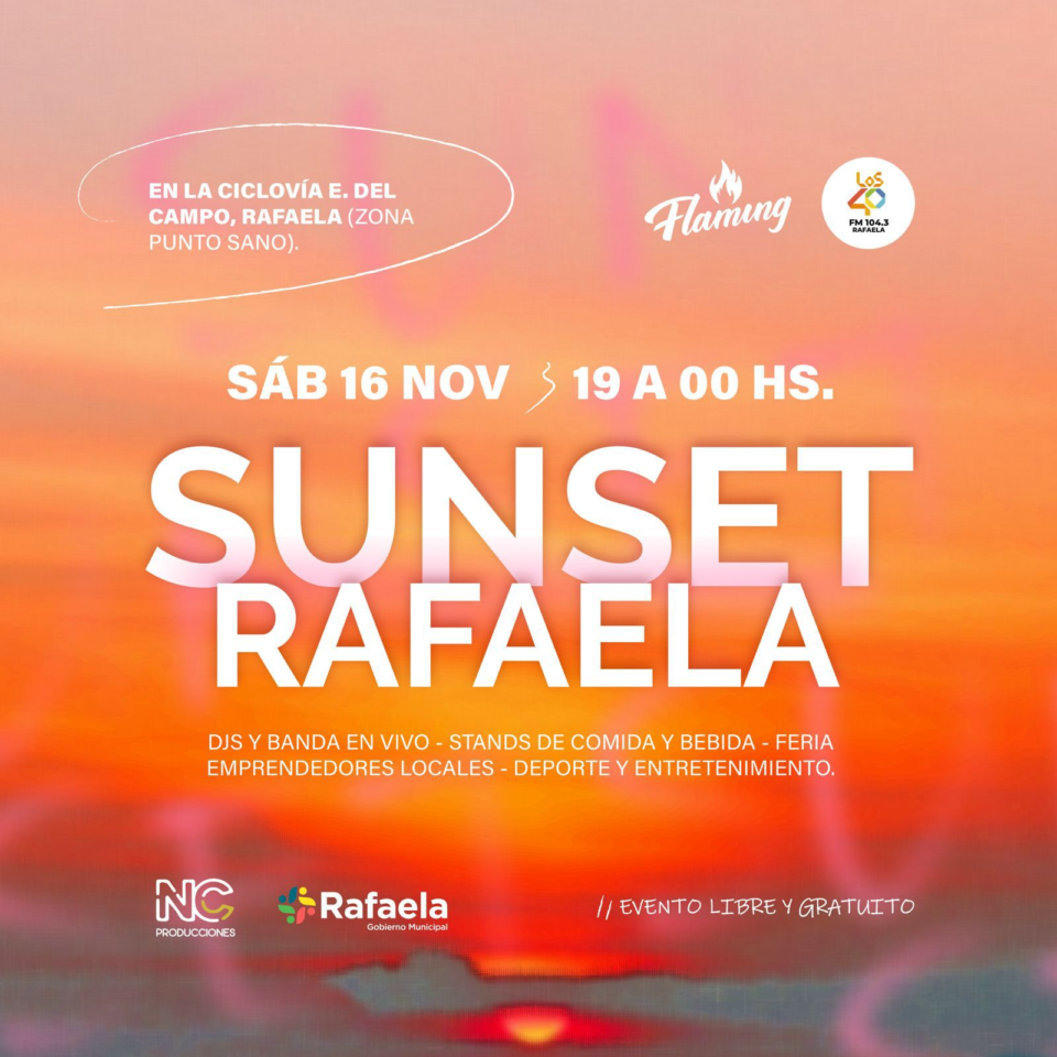 Se viene “Sunset Rafaela”: una propuesta innovadora para nuestros jóvenes